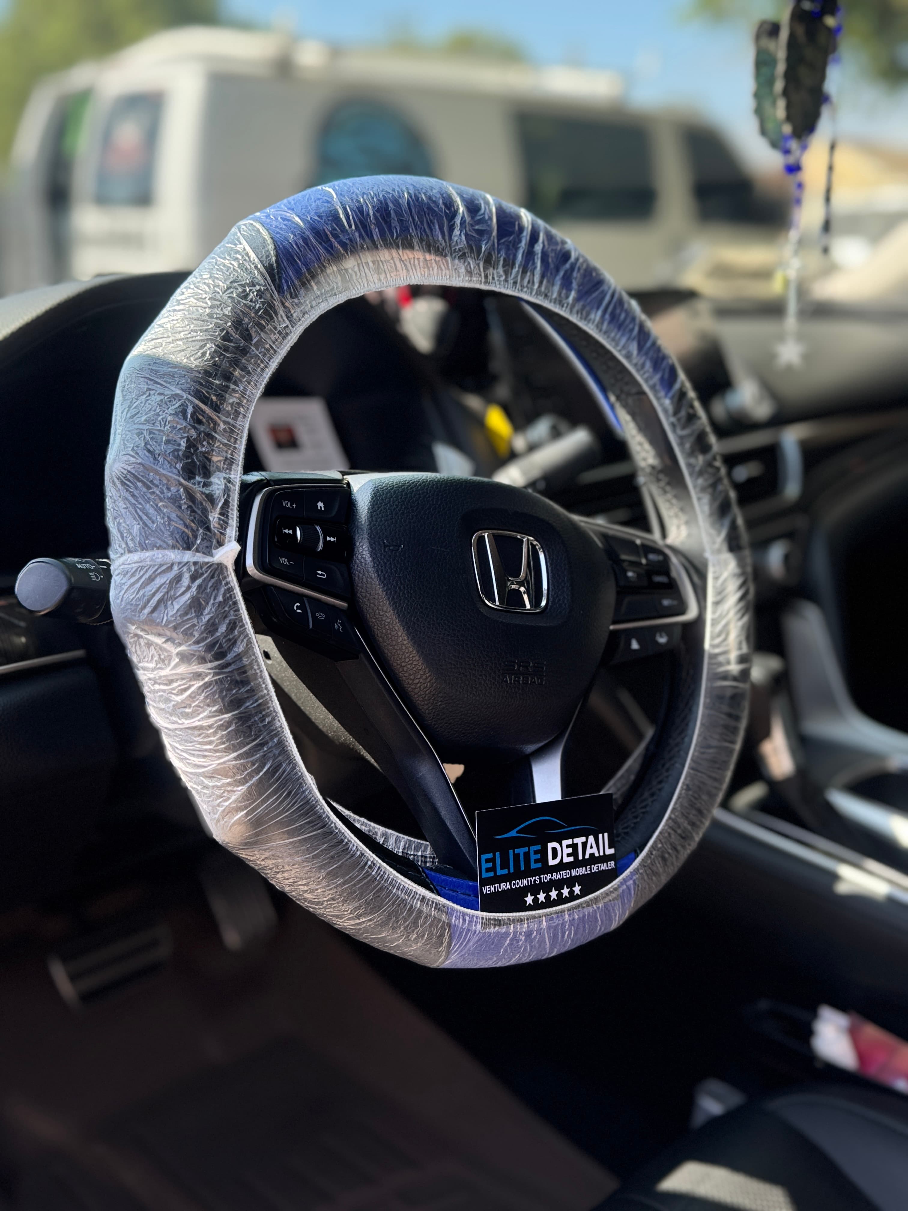 Honda steering wheel and dash detail