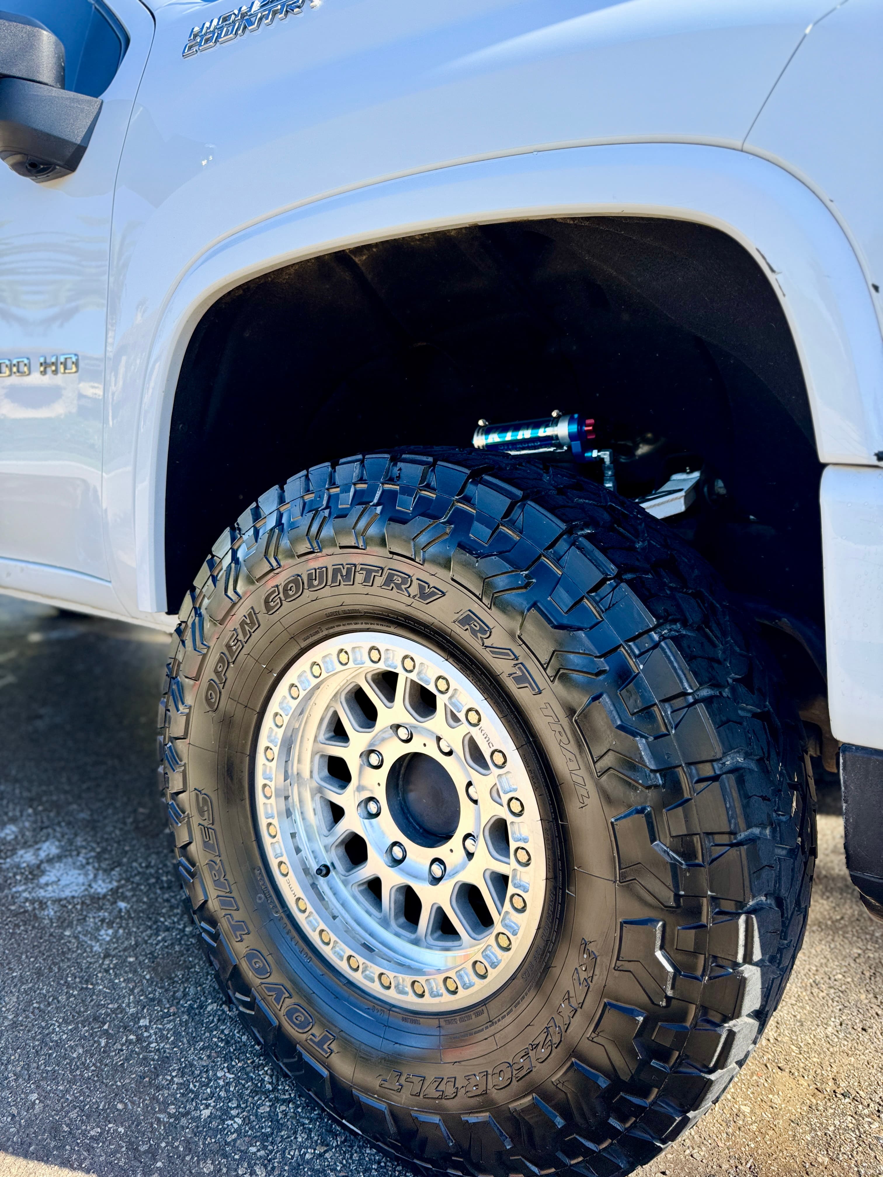 Chevy truck beadlock off-road wheel detail